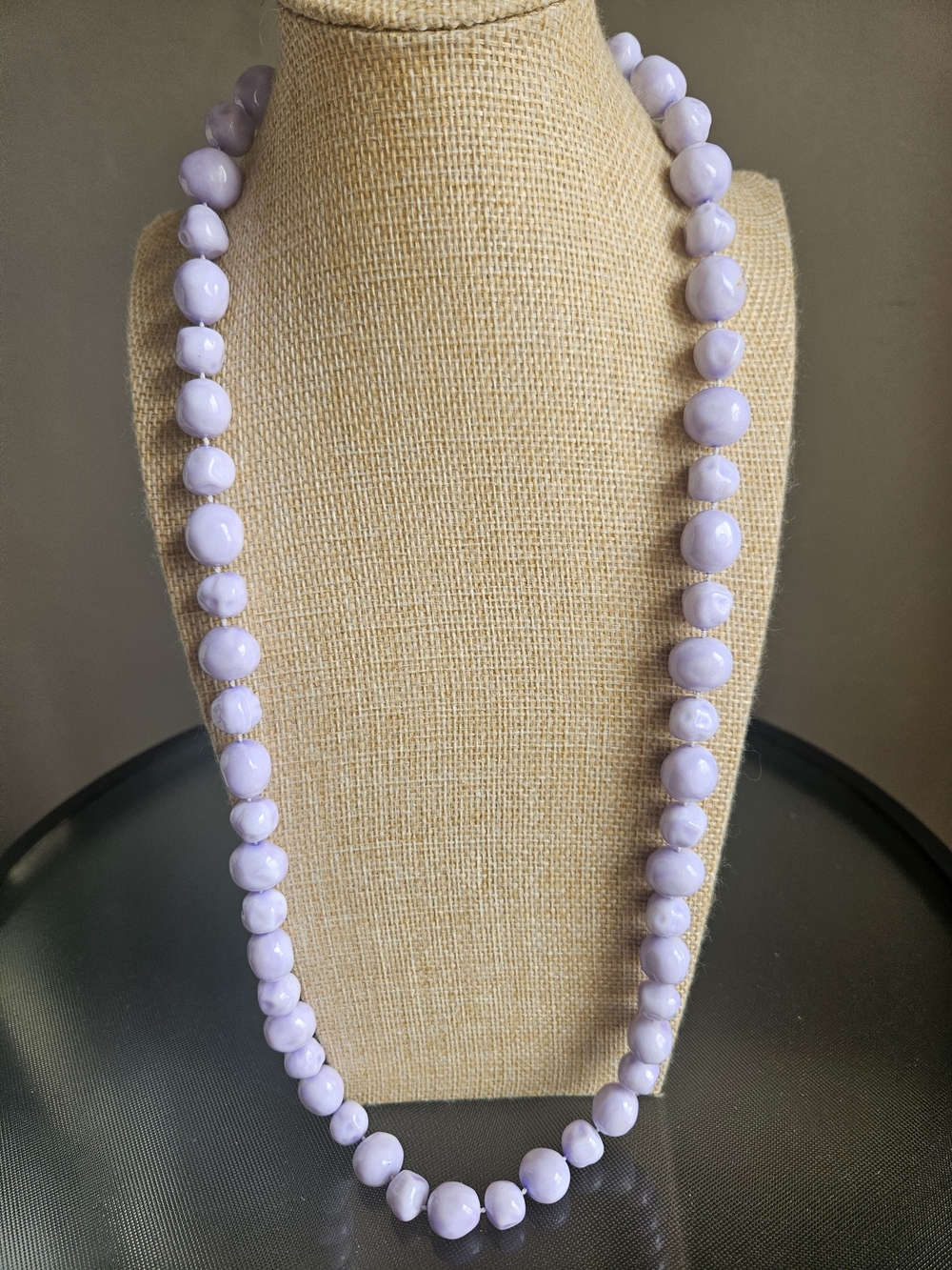 Lilac Handcrafted Lilac Beaded Necklace for Women